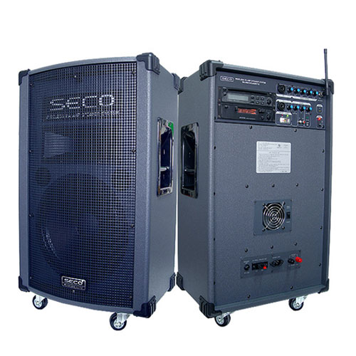 SECO WA-900CD/CASSETTE /강의용 행사용 이동식 앰프 /250W 무선 2채널 내장 /CD,USB,DECK 내장 /충전식 /세코