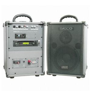 SECO DW-400CD /DW400CD /무선 1채널 900MHz 충전식 일체형 앰프 100W /CD, USB, SD CARD 플레이어 내장 /강의용 행사용 디지털 앰프 /세코