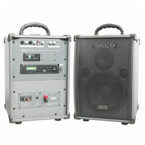 SECO DW-400RE /DW400RE /무선 1채널 900MHz 충전식 일체형 앰프 100W /USB, SD CARD, Digital Recorder 플레이어 내장 /강의용 행사용 디지털 앰프 /세코